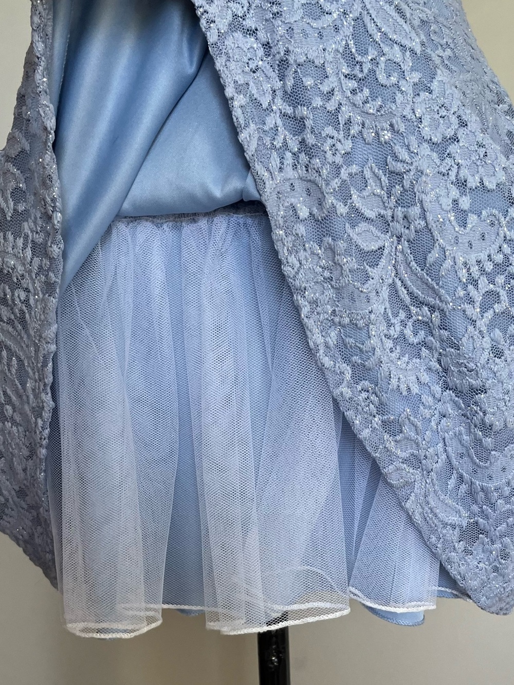 City Studio Sky Blue Lace Fit & Flare Mini Dress - Picture 8 of 10